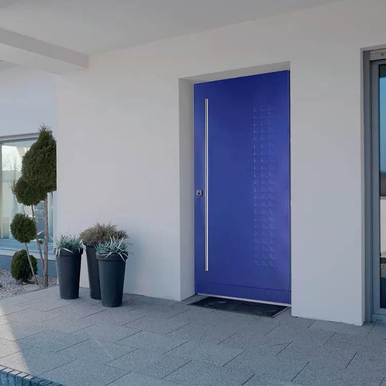 Visuel porte blindée maison STYLEA S bleue